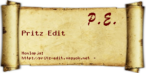 Pritz Edit névjegykártya